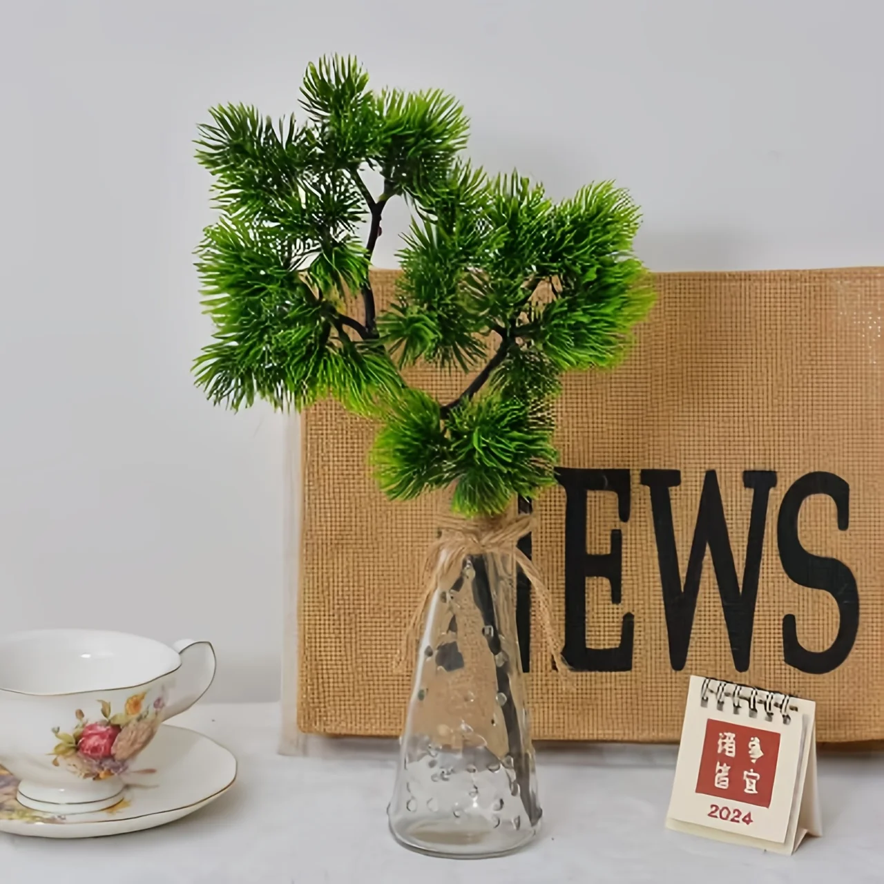 5er-Pack künstlicher realistischer Kiefernklickzypresse, 45-Nadel-Kunstgrünzweig, mehrere Farben erhältlich für Innendekoration – Detail 8