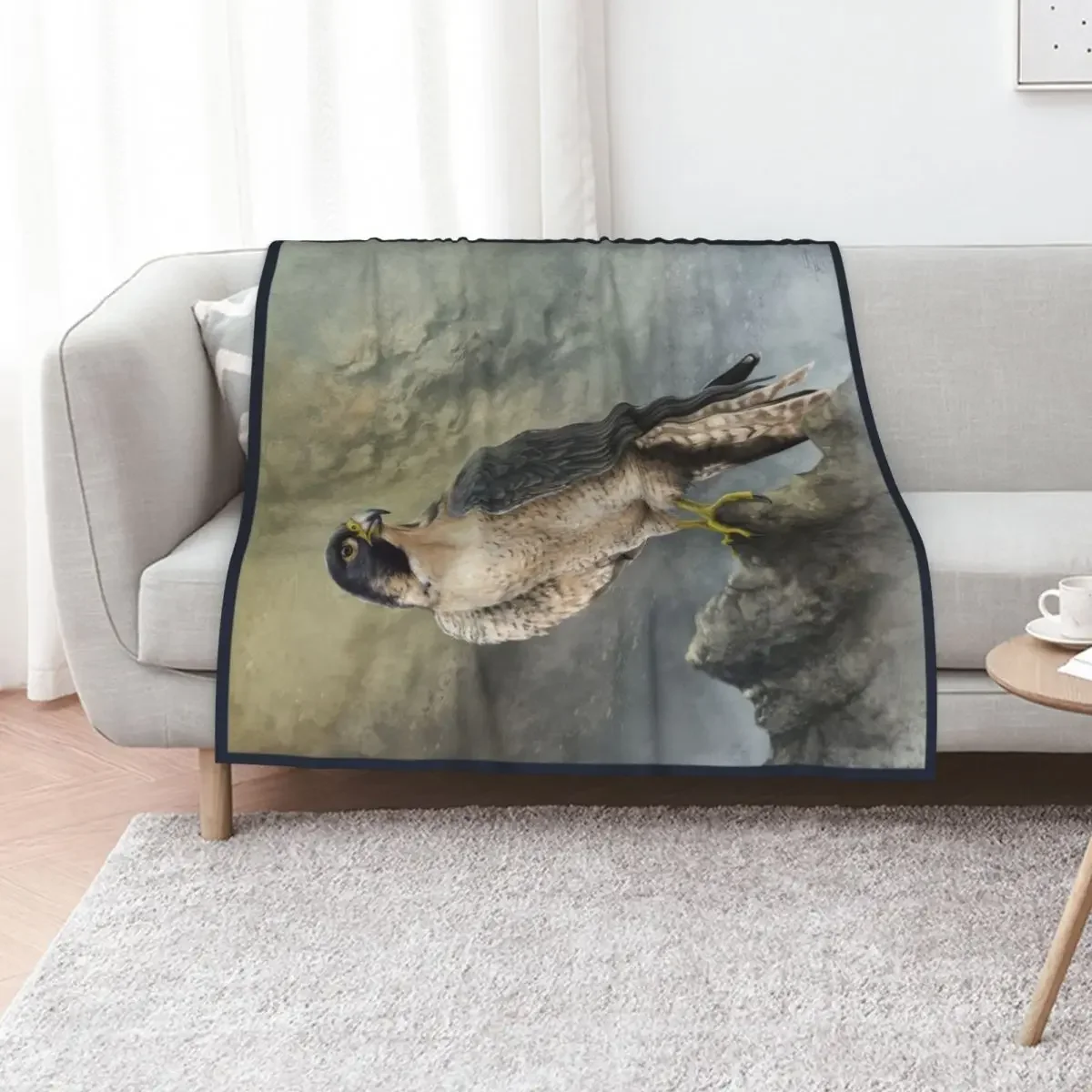 Плед с изображением сокола-сапсана, мягкий, для путешествий