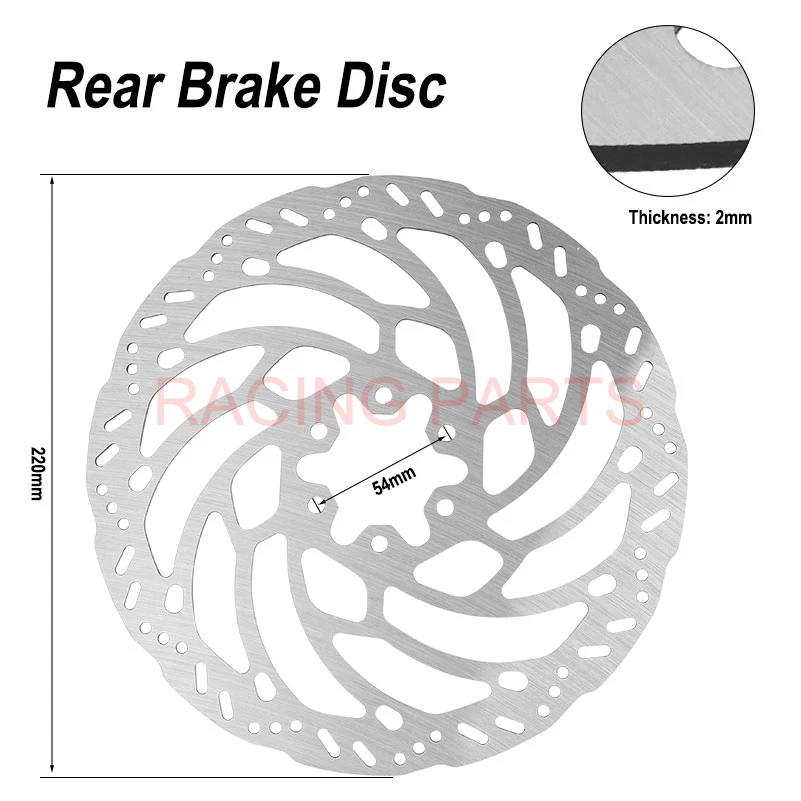 220mm Motorcycle Front Rear Brake Disc Rotor Set For Segway X160 X260 For Sur-Ron Sur Ron Surron Light Bee X & Light Bee S Parts