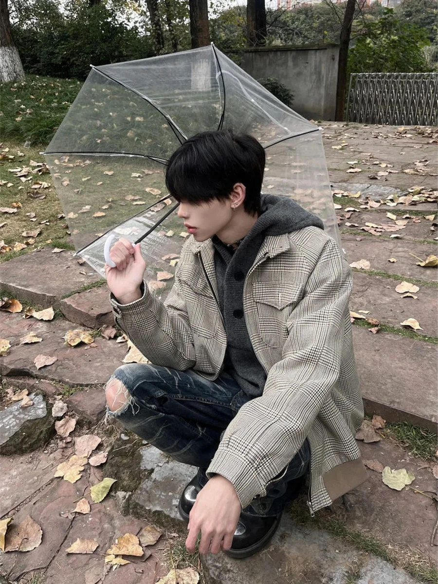 

Мужская куртка-харрингтон American Sle с воротником на молнии, молодежная, трендовая, осенне-зимняя, с дизайнерскими подплечниками, создающими эффектный образ