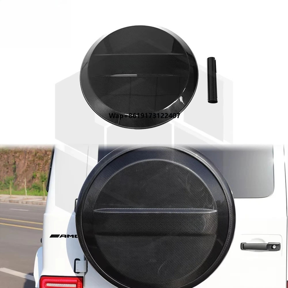 

Real BRS Style W464 Dry Carbon Fiber Rear Spare Wheel Tire Cover for G Class W464 G500 G63 Upgrade Body Kits