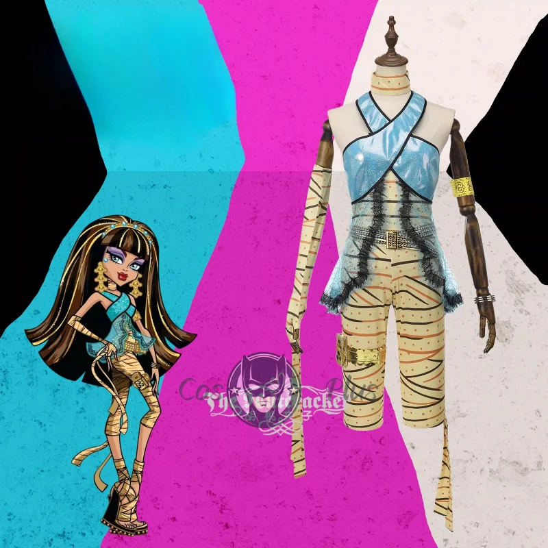 

Anime Cleo De Nile High Cosplay Costume Fashion Blue Vest Pants Uniform Halloween Carnival Party Women Clothes New