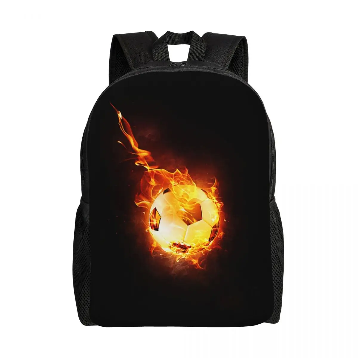 Custom 3D Print Balloon On Fire Backpacks for Boys Girls Sports Lover Football College School Travel Bags Women Men Bookbag