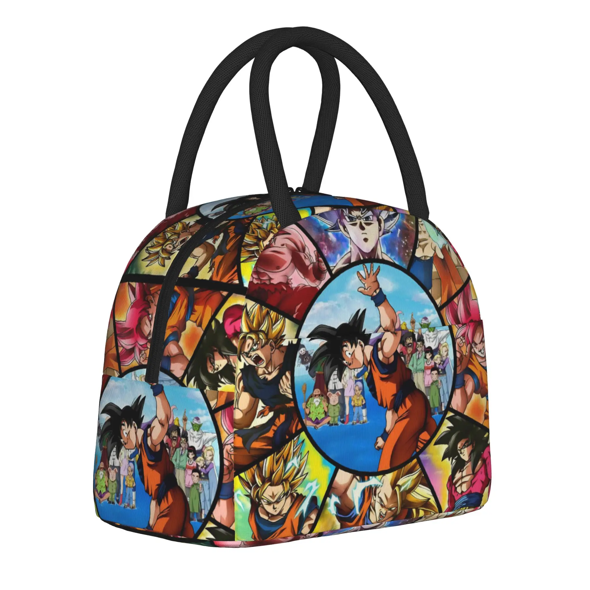 DBZ Goku SSJ4 Games Bolsas de almuerzo aisladas, bolsa térmica reutilizable a prueba de fugas, lonchera, bolsa Bento para picnic en la playa
