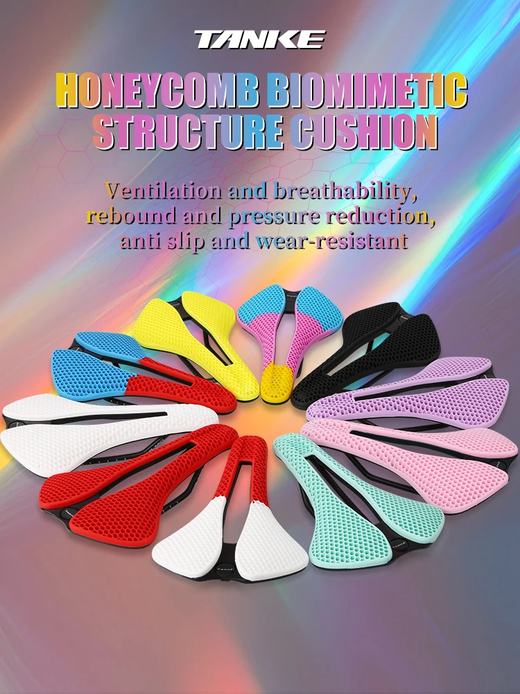 AliExpress TANKE MTB road bicycle saddle honeycomb breathable,lightweight,durable,wear-resistant,similar 3D printed noctilucent riding seat