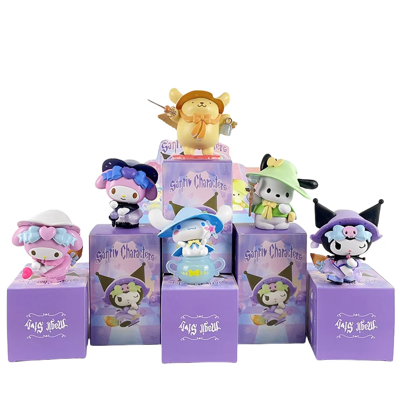 Sanrio caja ciega Kawaii Kuromi Cinnamoroll My Melody figura de acción figuras de Anime muñecas bolsa ciega juguetes para niña