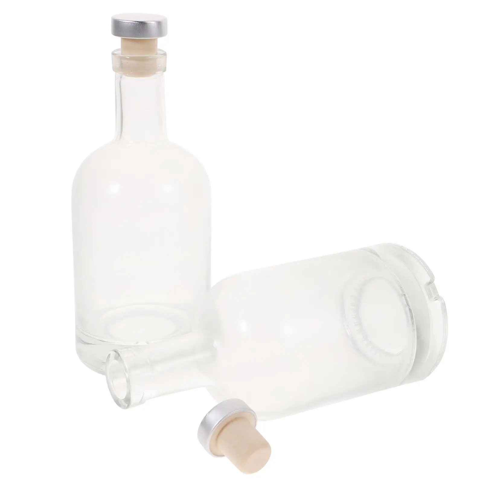 

Набор из 2-х бутылок для вина с утолщенным дном, прозрачные стеклянные бутылки для виски и ликера с широким горлышком, удобные для розлива, большой объем, для бара, клуба, дома