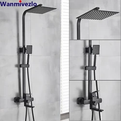 Mattschwarz Badezimmer Dusche Wasserhahn Wand 8 