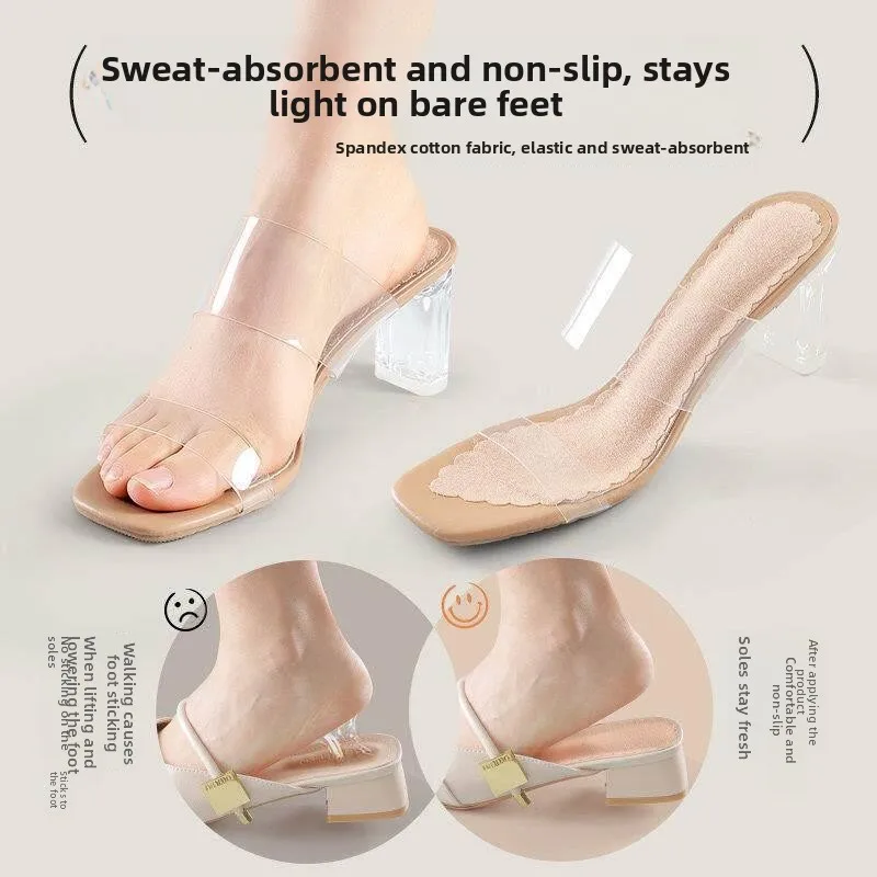 Ultra-Thin Self-Adhesive  Shoe Insoles Women's Breathable Sweat-Absorbing Anti-Odor Slip-On Shoe Inserts