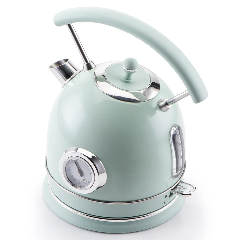 

2200 Watts Fast Boiling Easily Removed 1.8l Retro Cordless Electric Kettle With Thermometer