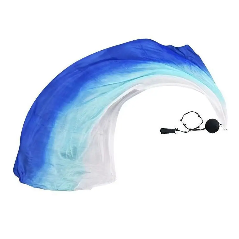 Palline di danza del ventre regolabili velo di seta imitazione seta accessori per danza del ventre arcobaleno per thailandia/India/sfere a catena araba