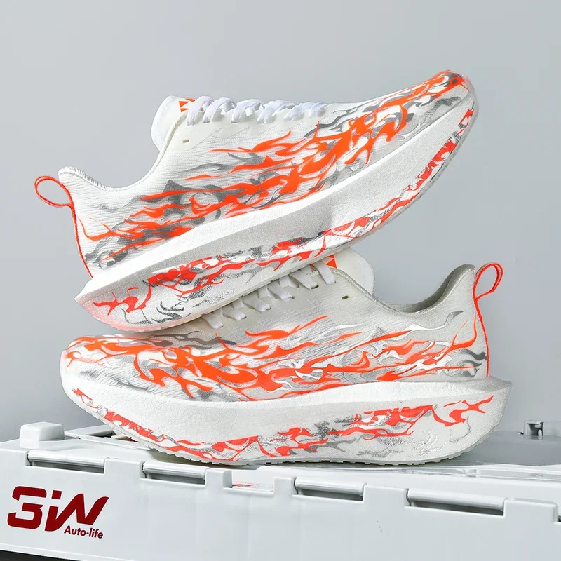 Men Sports Running Shoes Casual Marathon Carbon Plate Breathable Lightweight Women's Fluorescence Athletic Nonskid Sneakers