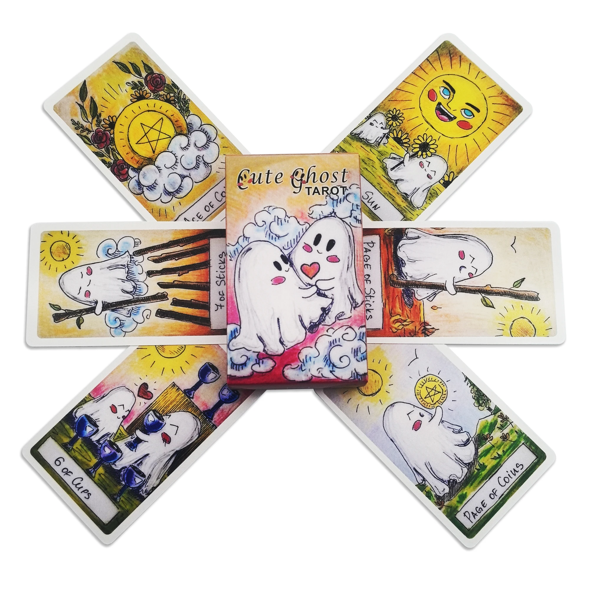 

Cute Ghost Tarot Deck Toy 78pcs Tarot Deck Oracle Card Divination Birthday Party Entertainment Board Game gift