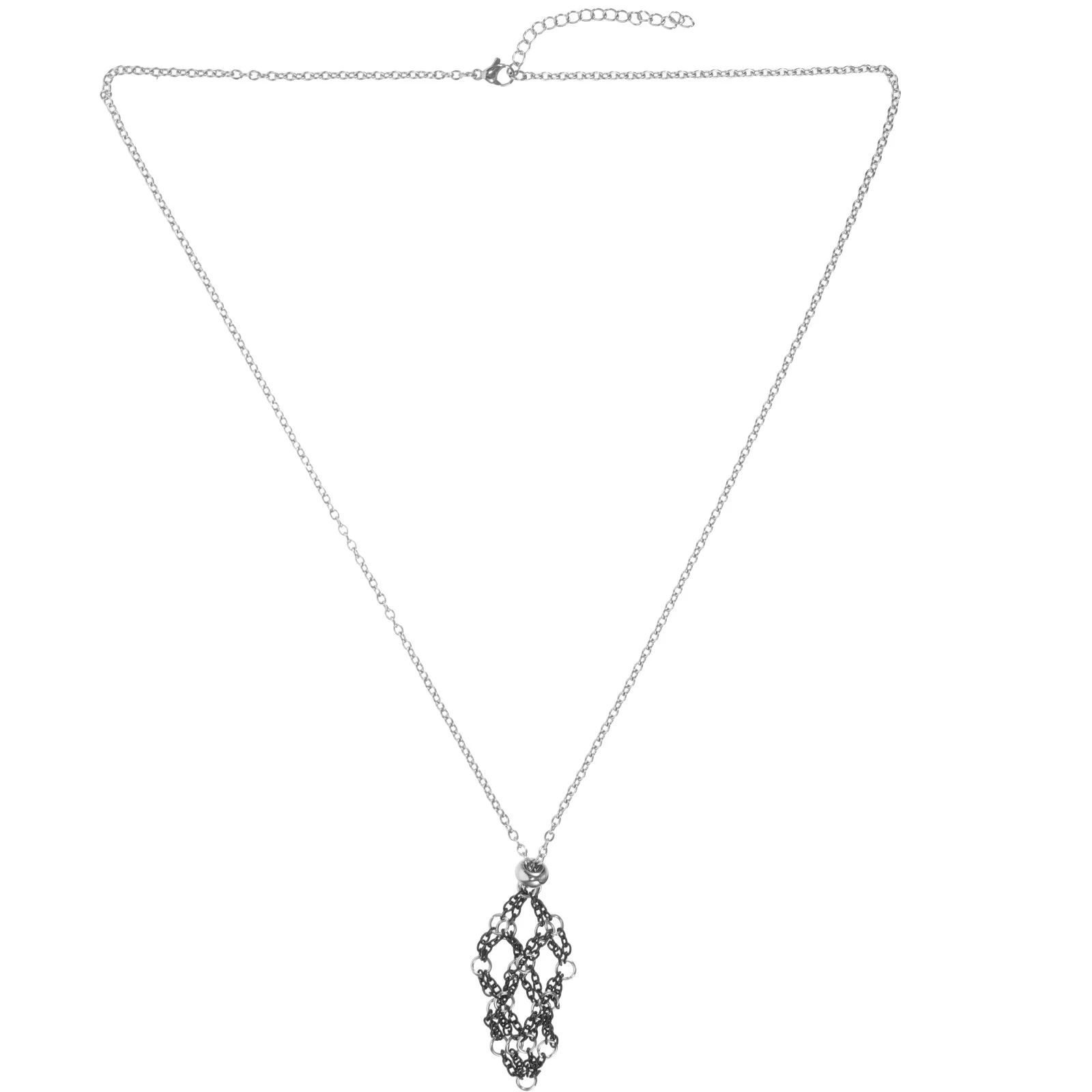 

Crystal Pendant Necklace Charm Holder Rock Color Contrast Adjustable Cage Chain Stone