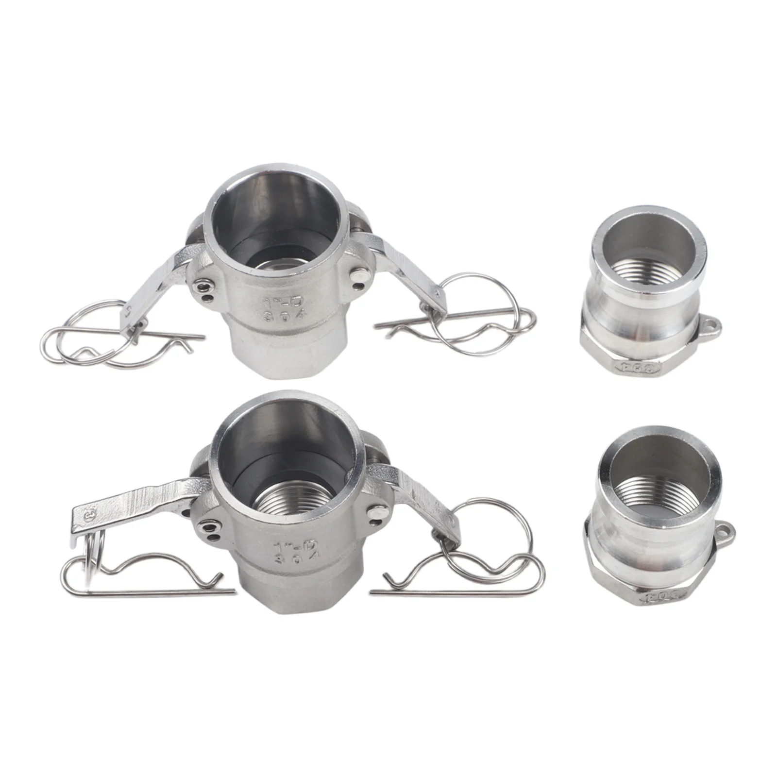 2PCS Aluminum Cam Lock Fittings Set D and A Cam and Groove Hose Fittings with Female NPT Thread for Hydraulic Oil