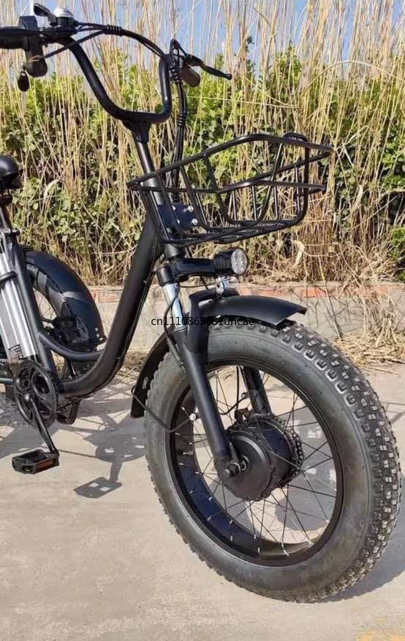 

20-дюймовый электрический педальный трицикл с широкими шинами для снега и литиевой батареей