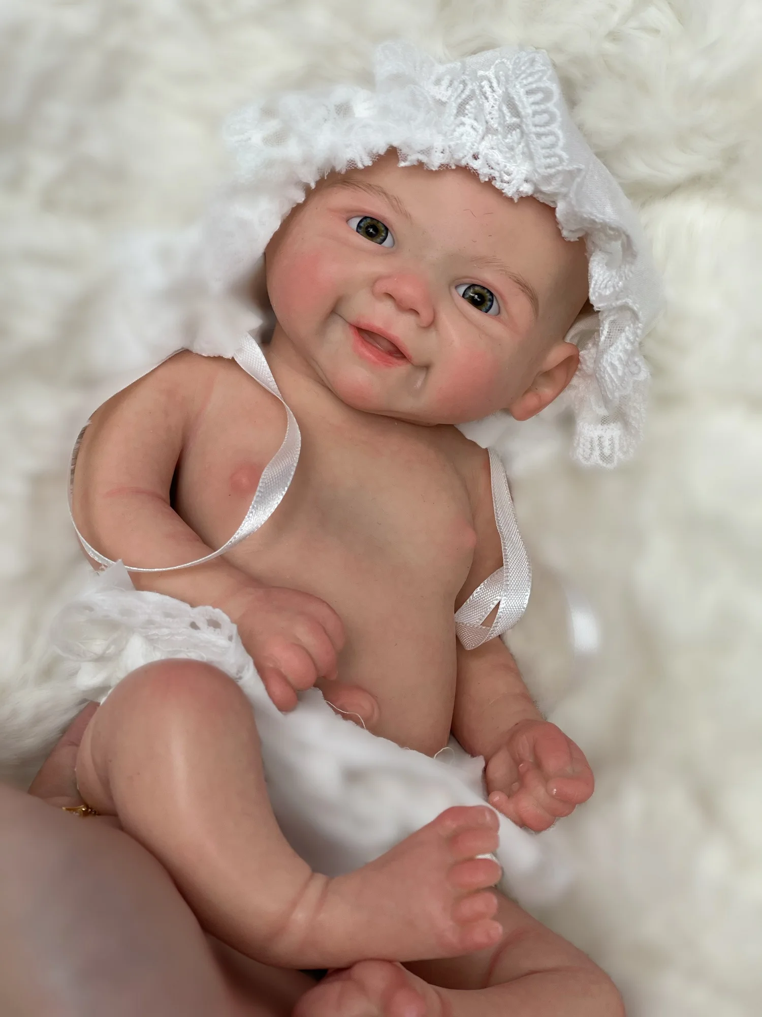 33cm Cuddly Vivienne Full Body Solid Silicone Reborn Baby Girl Visible Veins Handmade Soft Touch Silicone Newborn Doll