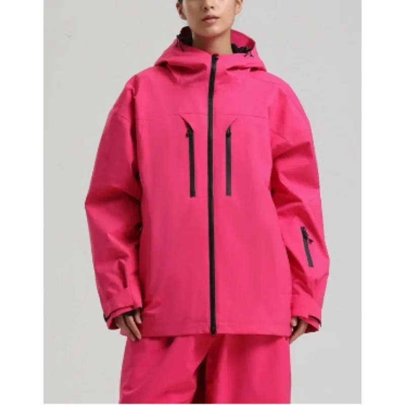 

Adult Windproof Skiing Tops Winter Snow Season Hooded Warm Ski Jacket Women Waterproof Breathable Snowboarding Clothes Men Wear