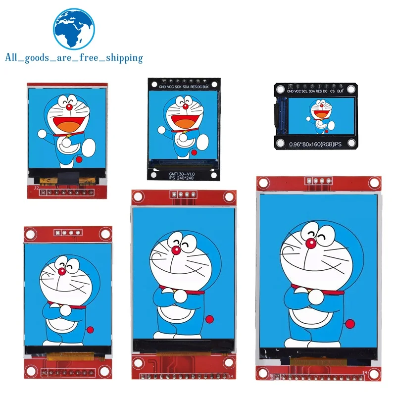 TFT Color Screen LCD Display Module, não OLED Drive, SPI Interface para Arduino, ST7735, ILI9341, 0.96, 1.3, 1.44, 1.8, 2.4, 2.8, 3.5"