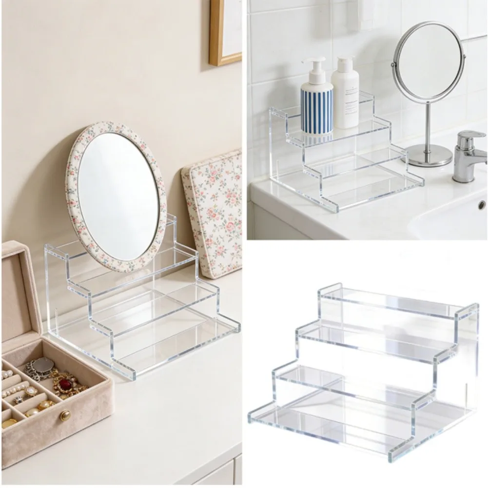 1PC Staircase Display Stand 31*18.5*14cm/31*25*20cm Acrylic Tiered Display Stand For Cosmetics Jewelry & Party Decor - Elegant