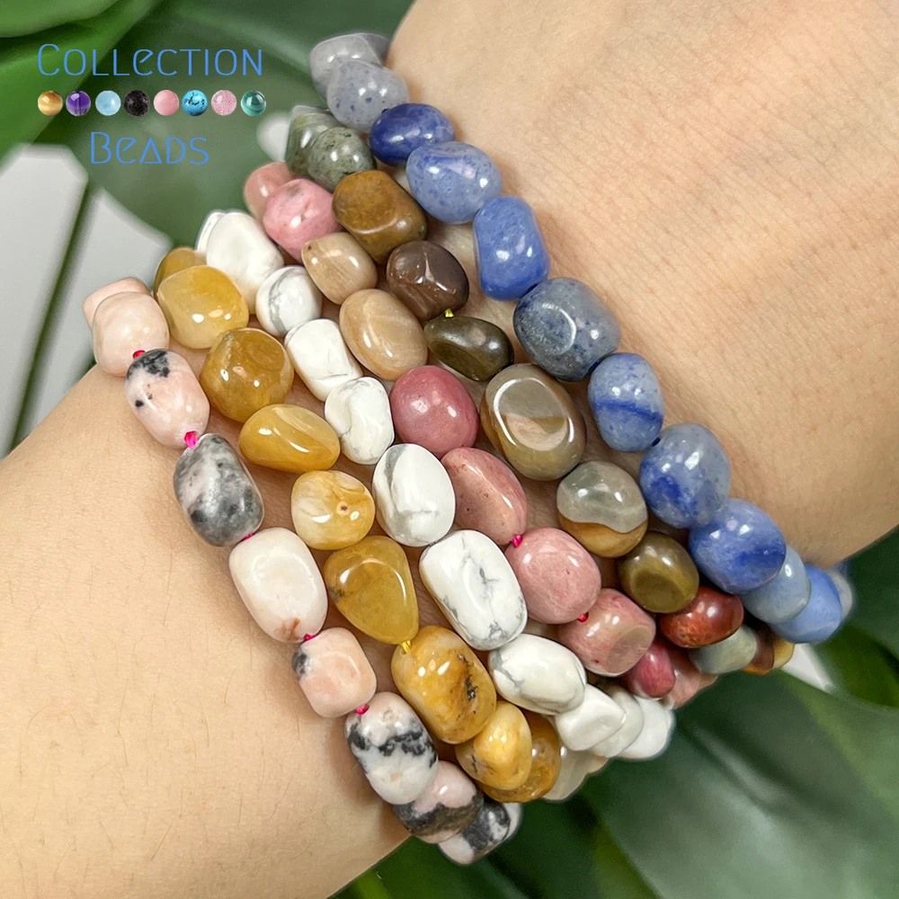 Natürliche 8-10mm Amazonit Grüner Aventurin Lapislazuli Unregelmäßige Lose Perlen für Schmuckherstellung DIY Armband Zubehör 15 Zoll – Detail 5