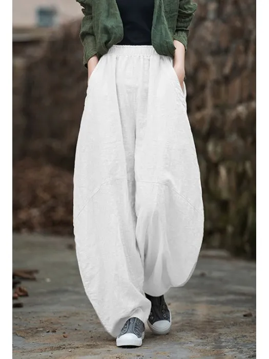 White Casual Pants 2025 New Sle Spring Loose Long Lantern Pants Tai Chi Sitting Posture ular Trend High Waist Long Trousers