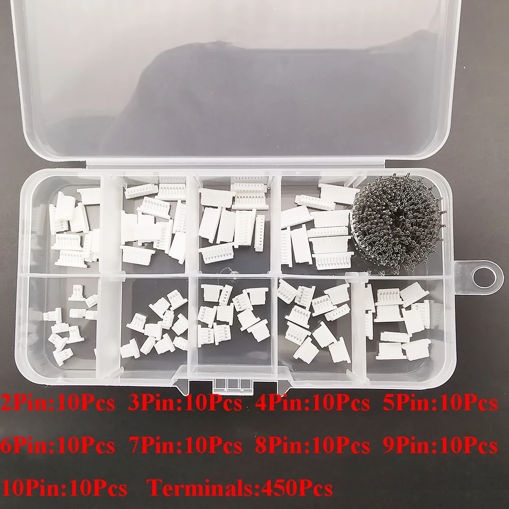 540Pcs/Box JST SH 1.0mm Pitch 2/3/4/5/6/7/8/9/10Pin Plastic Shell Crimp Terminal Connector SH1.0 Connectors