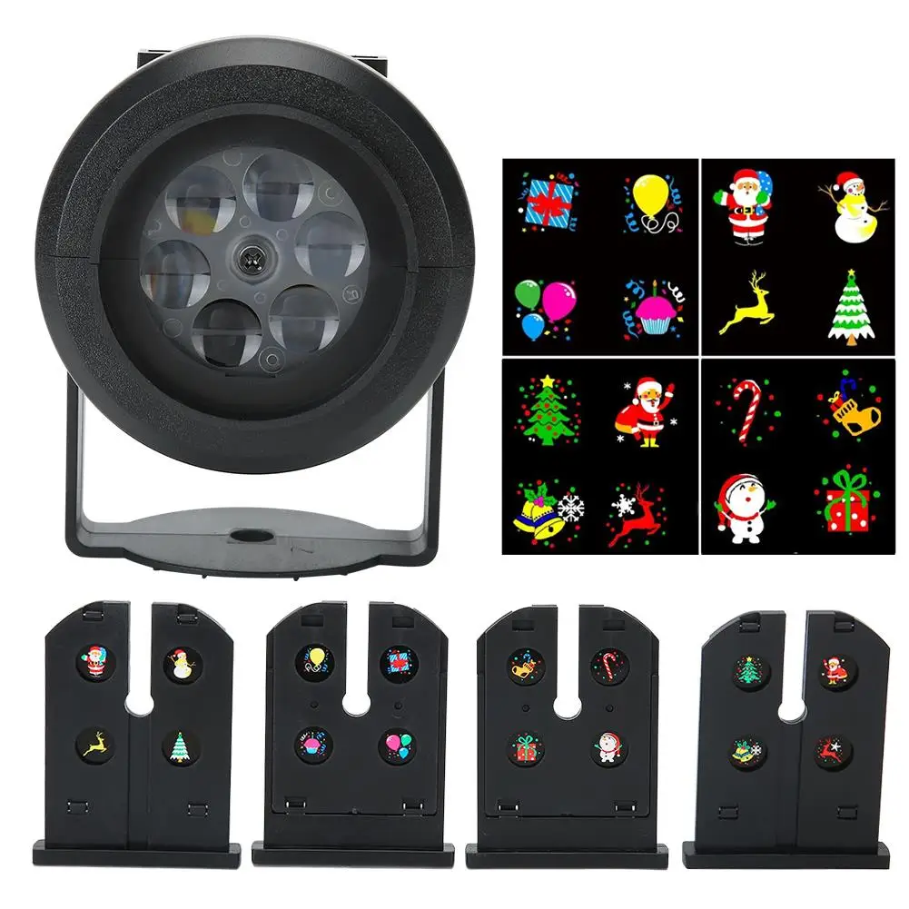

360° Rotating LED Projector Light - Snowman & Snowflake Decorative Spotlight for christmas & Halloween, US Plug 100-240V