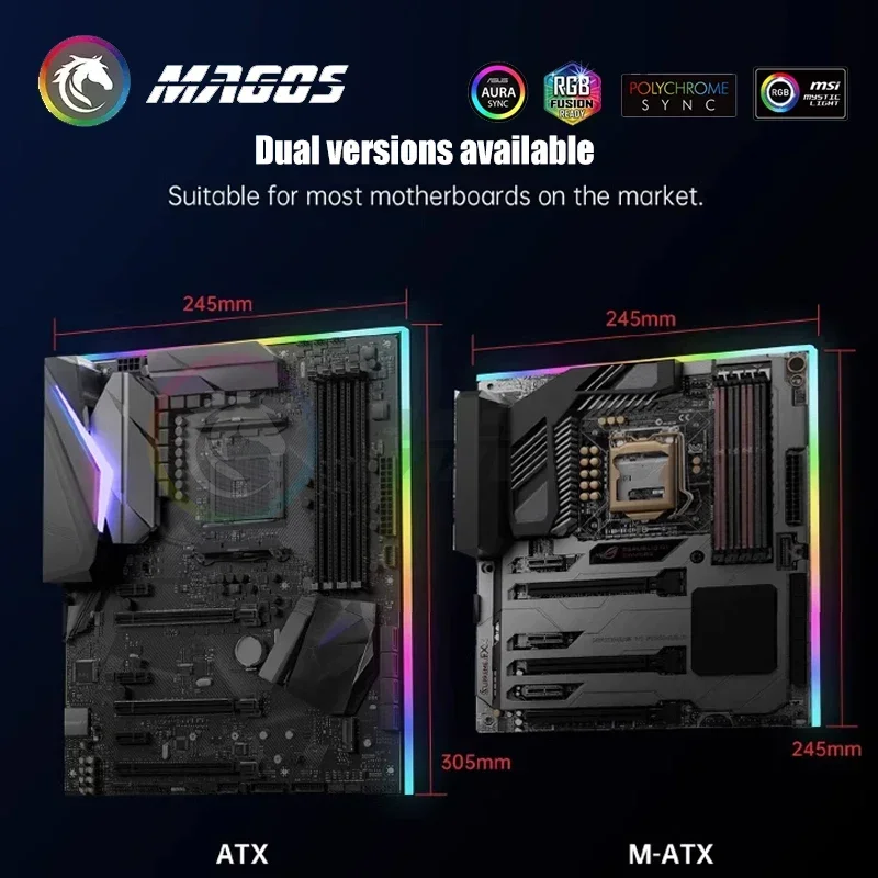 MOD Motherboard Light Backplane ARGB, Luminous Atmosphere Side Panel for IO Computer Host MATX/ATX Decorative Light Board
