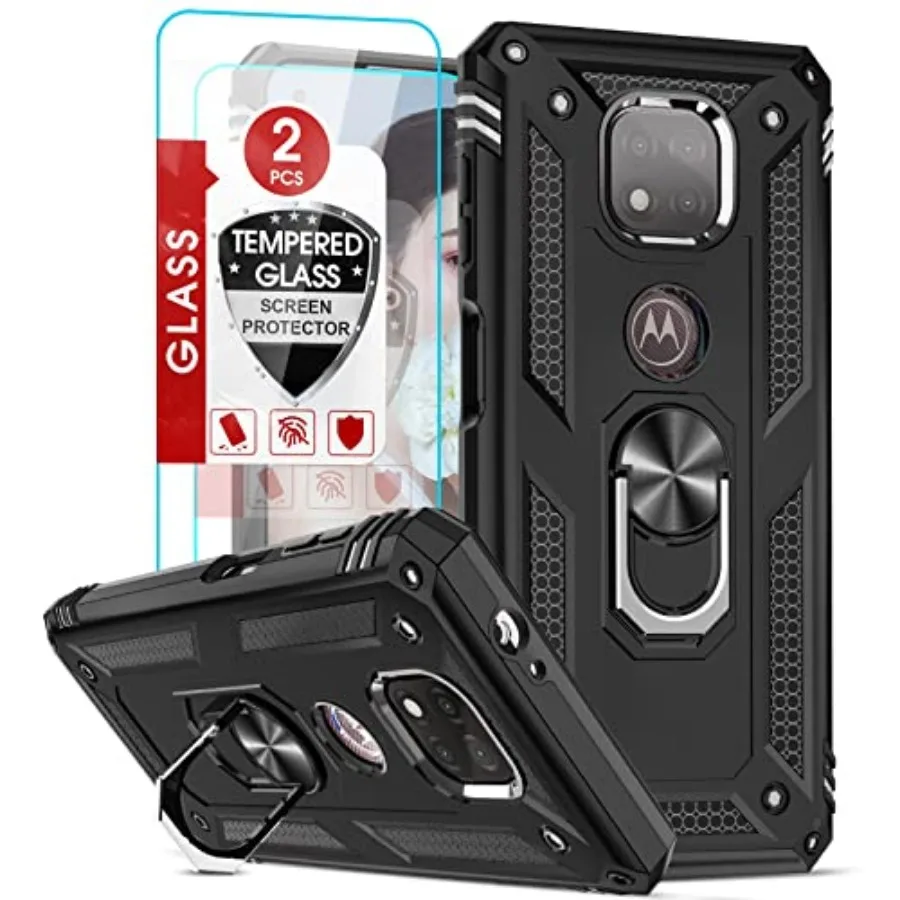 

for Moto G Power 202 Case with [2 Pack] Tempered Glass Screen Protector Not Fit 2020/2022,[Military-Grade] Shockproof Phone Cas