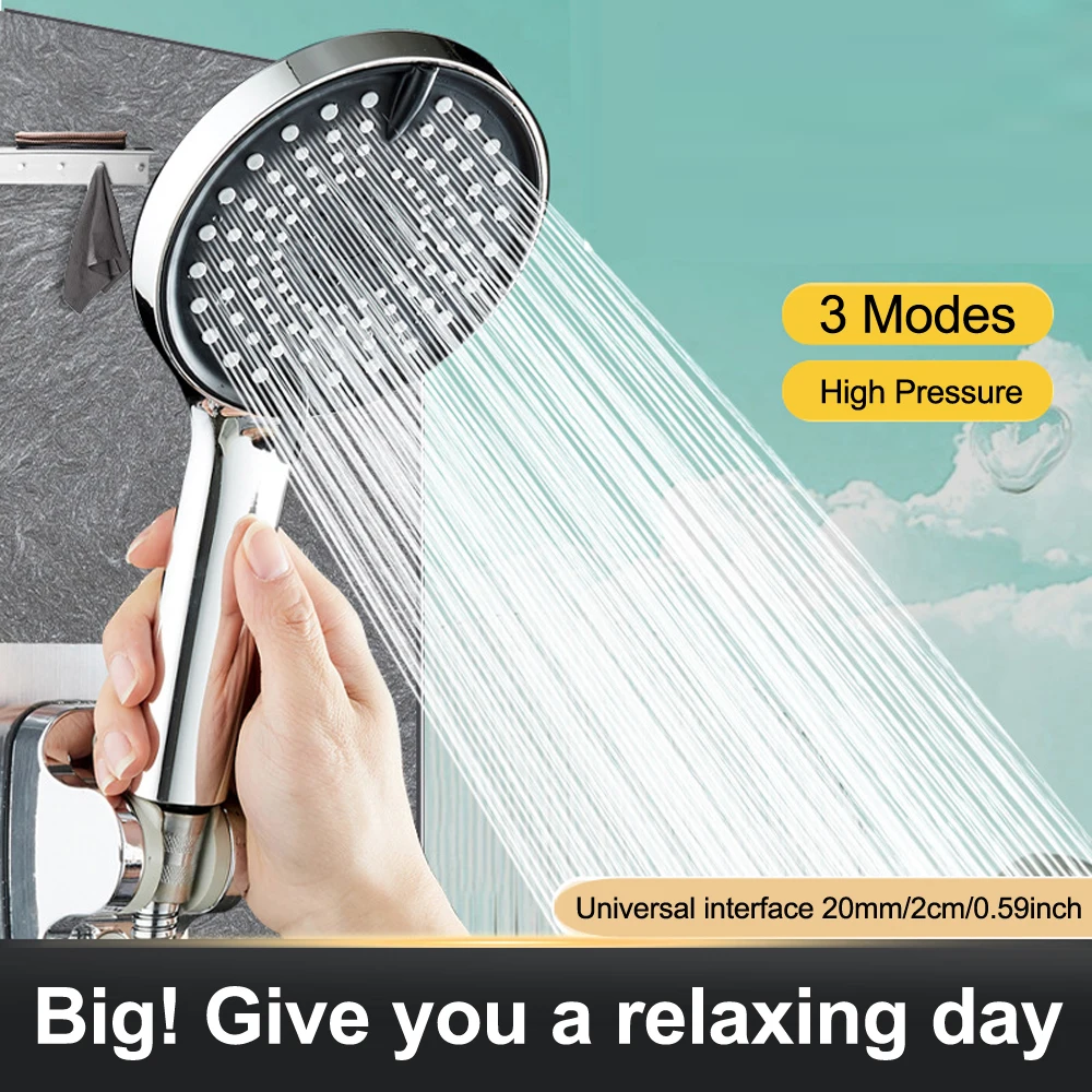 

High Pressure Shower Head 3 Modes Adjustable Showerheads Massage Rainfall Water Saving Spray Mixer Nozzle Bathroom Accessories