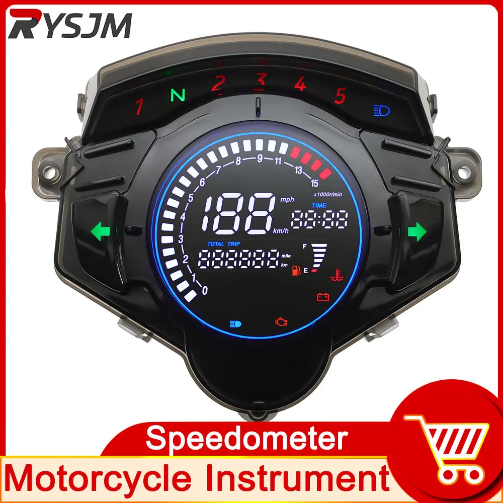 Digital Meter LCD Speedometer Odometer Tachometer Display Digital Instrument Fuel Level Gauge For Yamaha LC135 V2 V3 V4 V5 V6