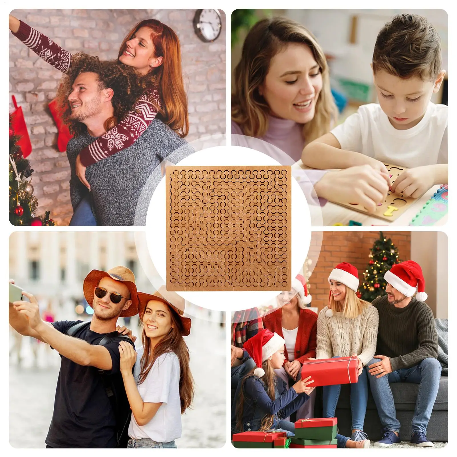 Rompecabezas portátil juego de rompecabezas de madera para niños para hombres mujeres niños jóvenes adolescentes marido hijo hija familia amigos
