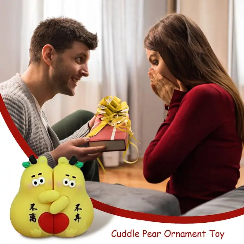 Pear Ornament Cute Never Divide Pears Decoration Doll Portable Table Centerpiece Love Decoration Sculpture Ornament For Home