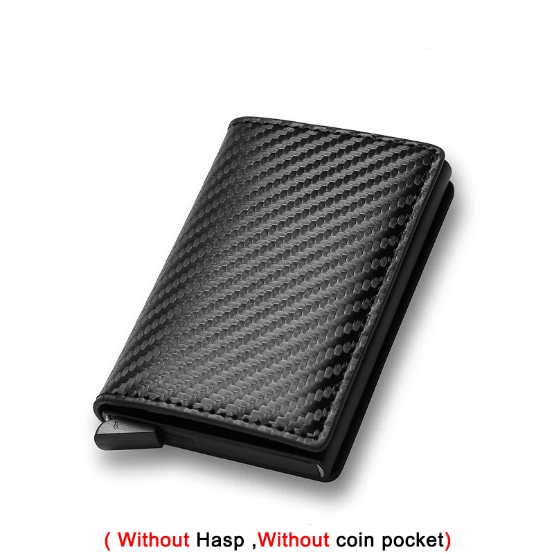 Rfid Aluminum Men Wallet Card Holders Purse Carbon Fiber Men Business Slim Thin Smart Wallet Credit Cardholder Case Note Holder