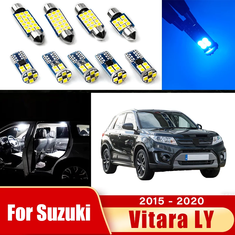 Auto-LED-Lampen für Suzuki Vitara LY 2015 2016 2017 2018 2019 2020 7 Stück Fehlerfreie Innenraumleuchten Kofferraumbeleuchtung Zubehör