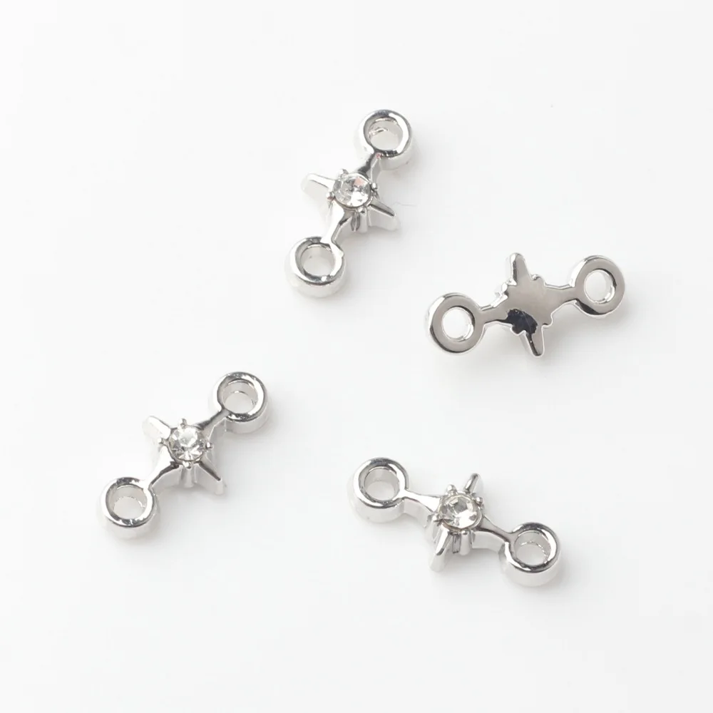 

10pcs Alloy Charms Stars Pendant Inlay Crystal Connector For DIY Necklace Bracelet Earrings Jewelry Making Handmade Ornament