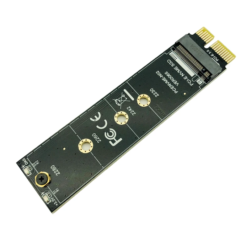 PCI-E Express Riser Card Adapter, 3.0 X1 para M.2 M Key Interface, NVMe SSD, Dissipador de calor, SSD, 2230, 2242, 2260, 2280, Velocidade máxima