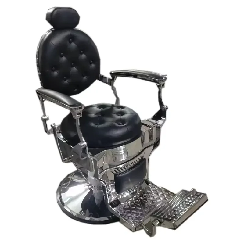 Heavy Duty Silver Vintage Barber Chair Furniture Royal Can Hold 400kgs Weight Ready to Ship