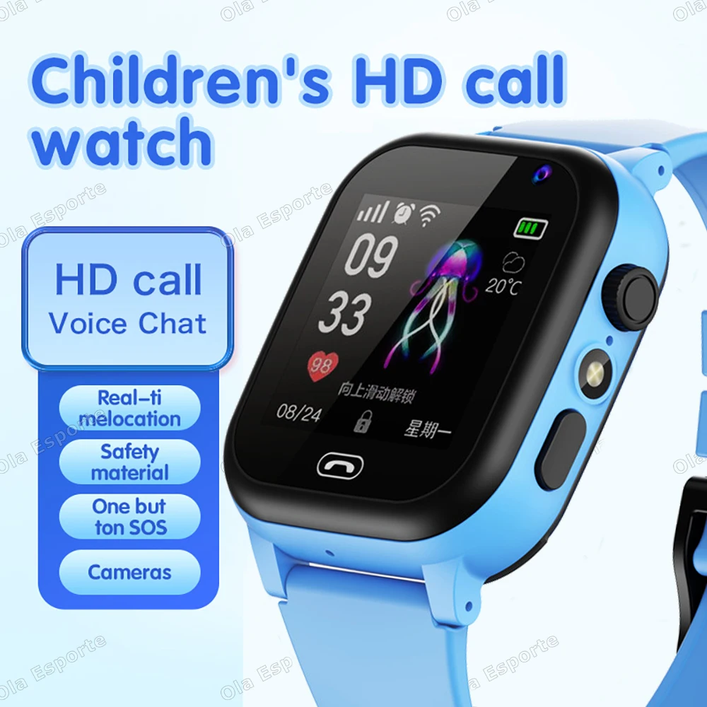 Kids Smart Watch 4G Multifunctional Waterproof SOS GPS Location Camera Call Sim Card Child Gifts Sports Digital Watches Tracker