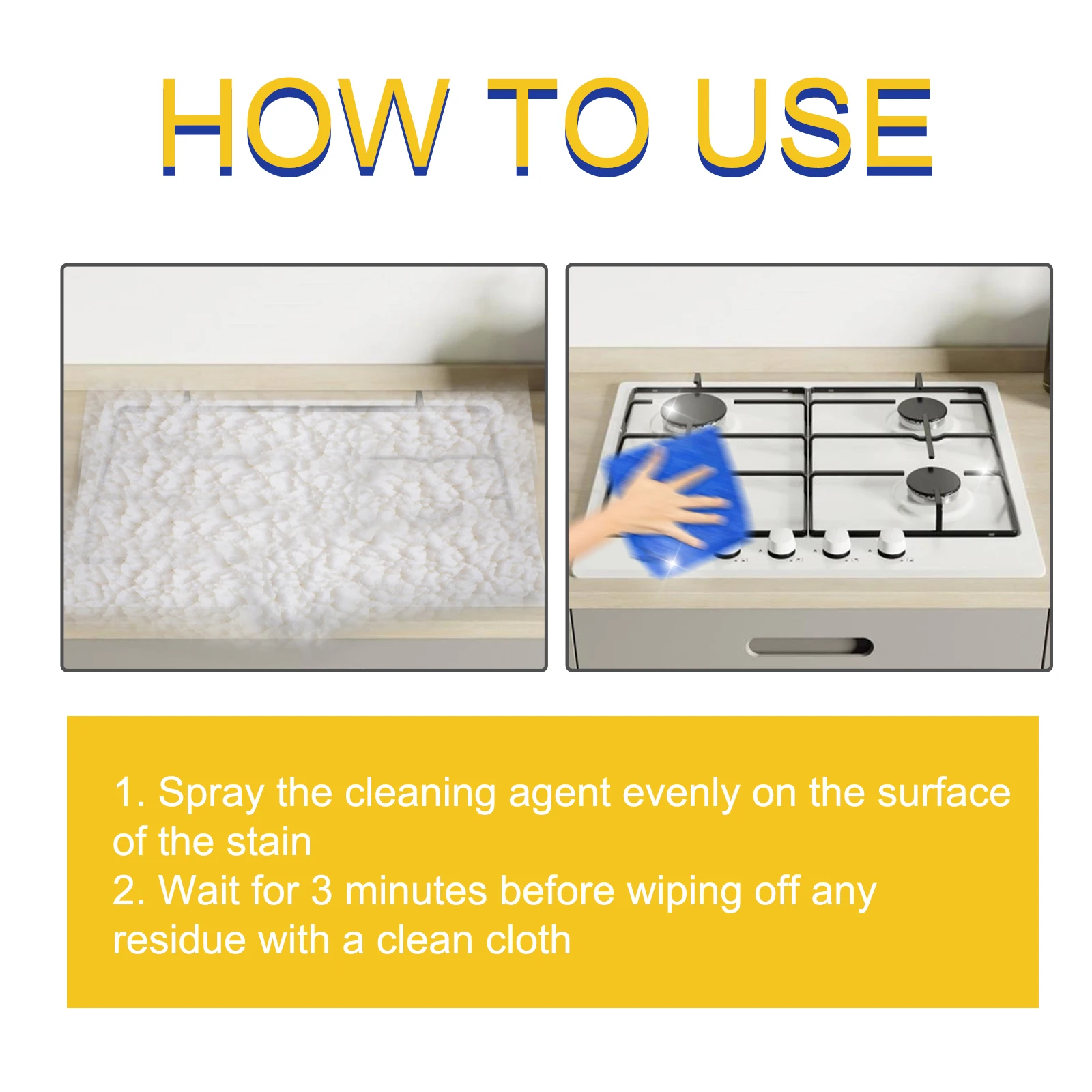 JAKEHOE Kitchen Grease Cleaner Spray Powerful Remove Stubborn Stains/Oil Residues/Refrigerator Odors Multipurpose Cleaning Agent