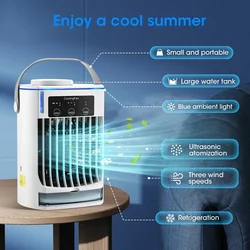 Aire acondicionado portátil, miniventilador, Enfriador de aire, USB, 3 velocidades, humidificador para el hogar y la Oficina