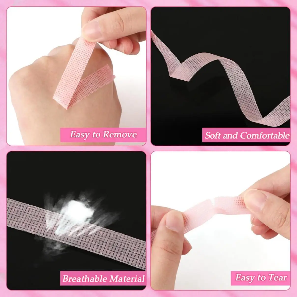 6/12/24/48 Rolls Pink Eyelash Extension Paper Tape Lint Breathable Non-woven Cloth Adhesive Tape For False Lashes Patch Supply