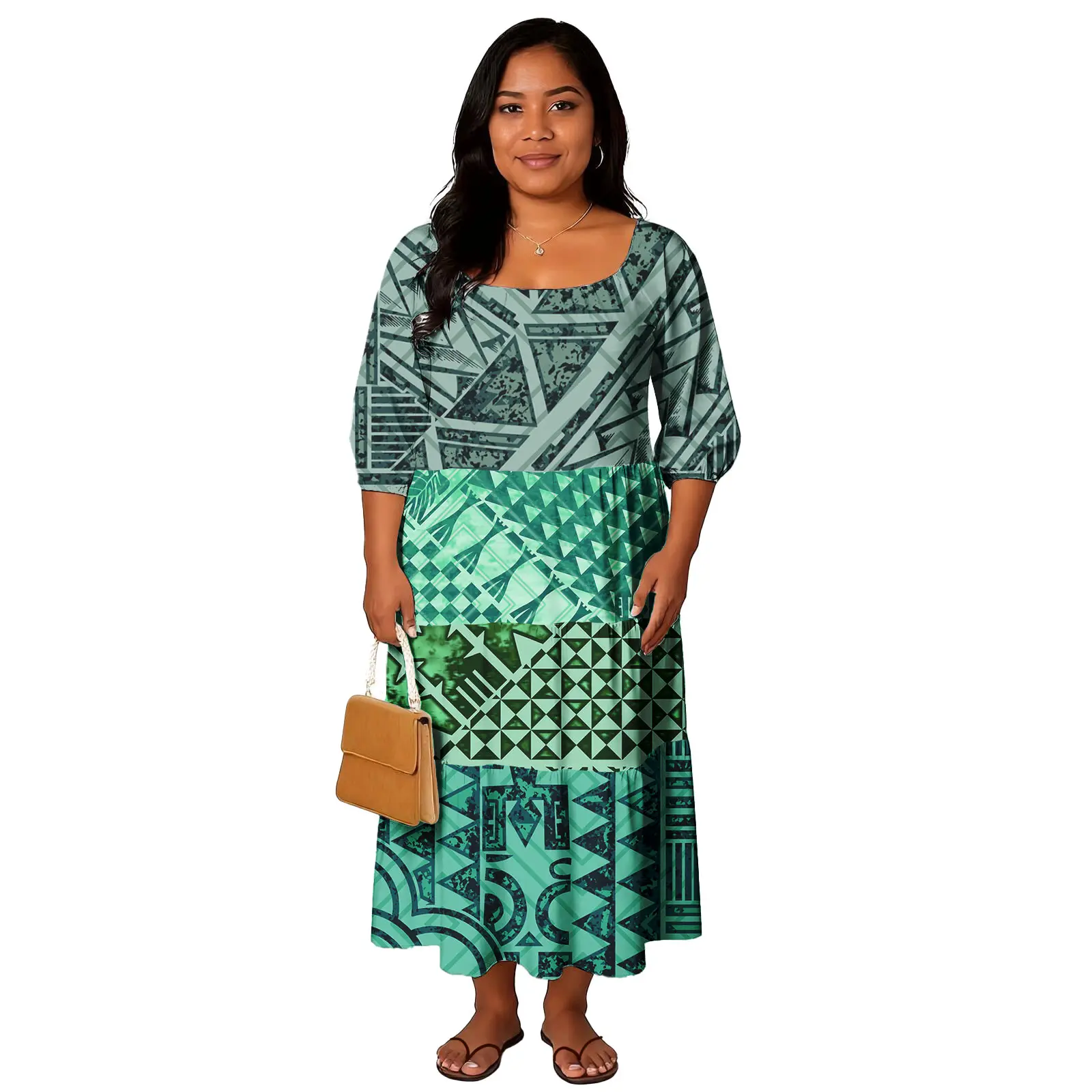 فستان بولينيزي مخصص حسب الطلب لحفلات الكوكتيل كلاسيكي ساموا مقاس كبير فستان نسائي جزيرة فيجيان أنيق حورية البحر #1