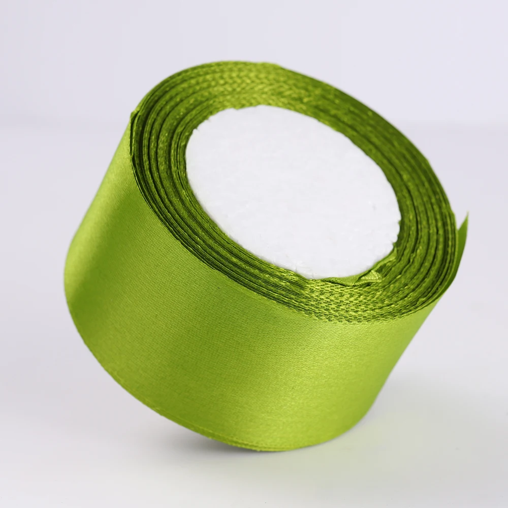 Olive Green Satin Ribbon for Crafts DIY Handmade Bows Material Christmas Halloween Birthday Party Gift Wrapping Tape