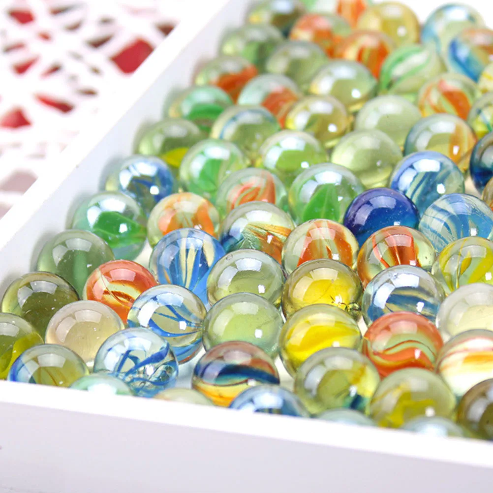 100 Pcs Colored Marbles Glass Ball Toys Decoration Vase Fish Tank Child Unique Long Lasting Play Craft Outdoor Toy
