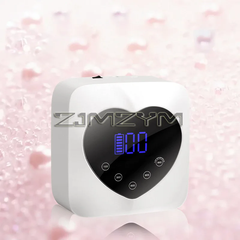 Lâmpada UV sem fio recarregável para unhas, Bateria embutida, Secador de unhas para manicure, Design do coração, Tela sensível ao toque LCD, 72W