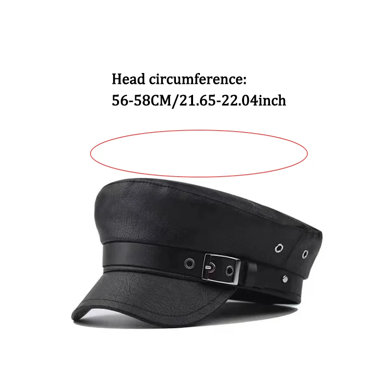 Vrouwen Mode Krantenjongenspet PU Leer Jacht Kapitein Sailor Vizier Hoed Krantenjongen Cabbie Baker Boy Piekte Baret Cap