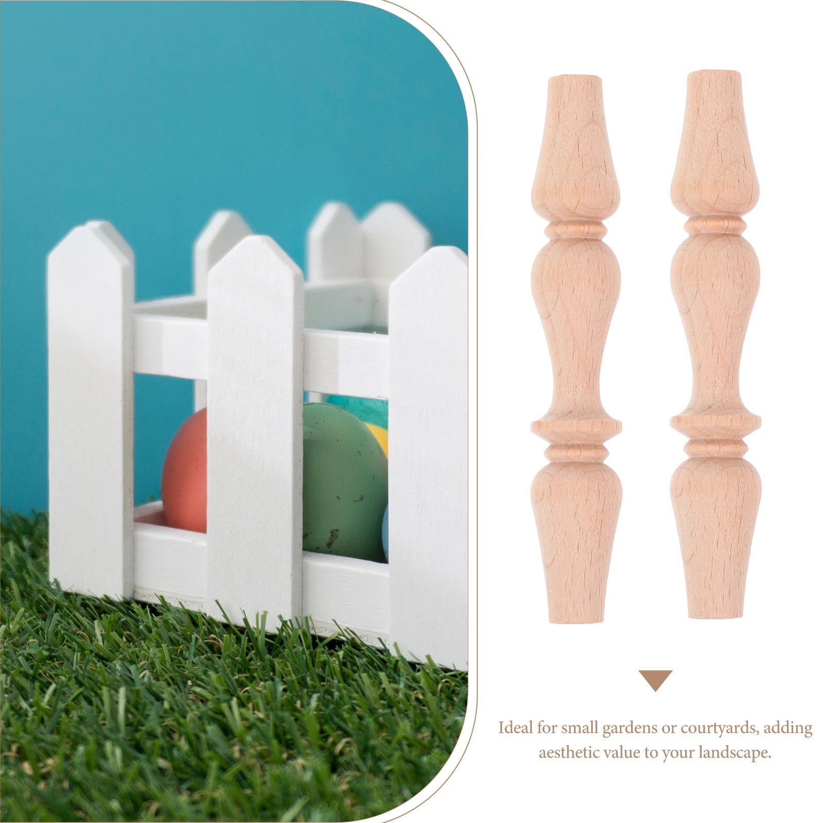 

10pcs Decorative Pillars Solid Wood Roman Column Head Balusters Railings Indoor Outdoor Stair Deck Spindles