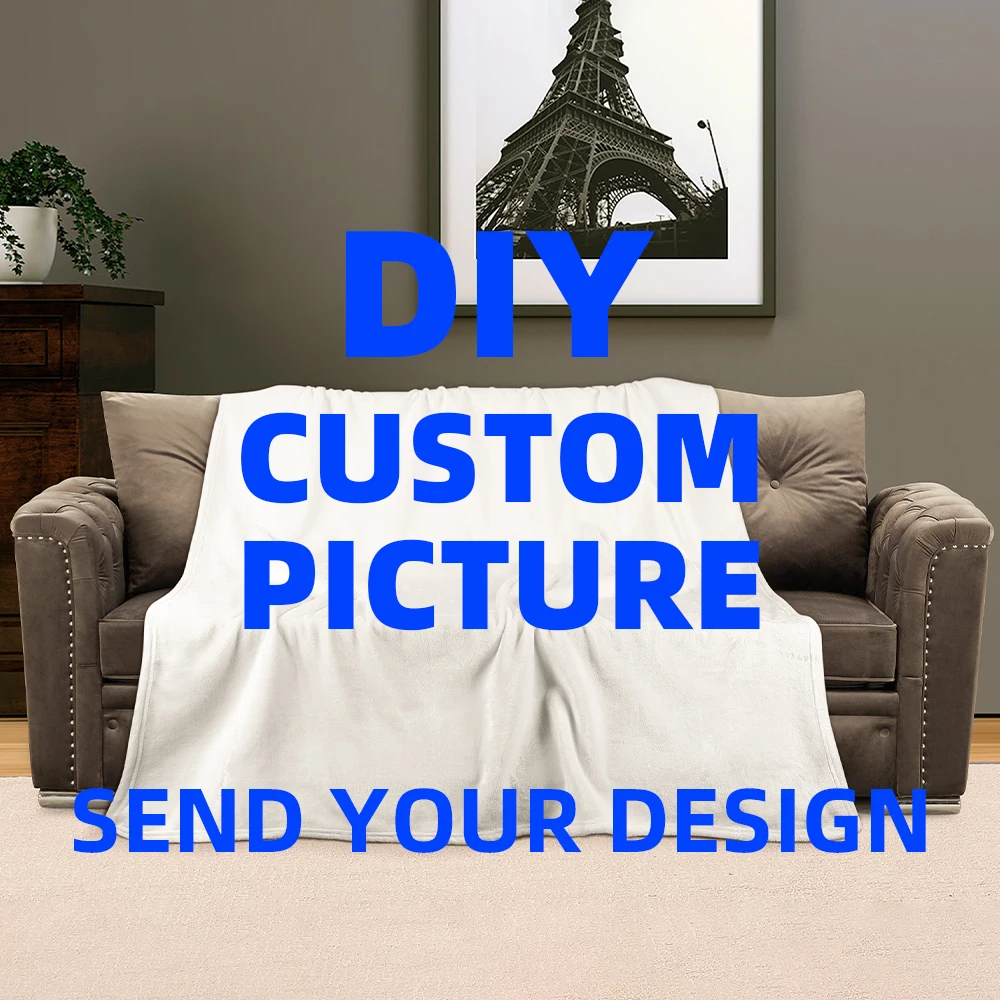 

Personalized flannel blanket, customized photo text, Christmas, Halloween, birthday, wedding, customized gift